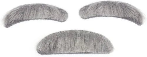 Vista 4 de Beelittle - Disfraz de anciano, juego de accesorios de abuelo boina lentes bigote cejas.