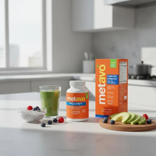 Vista 5 de Metavo Complete Synbiotic - GLP-1 Support Pre+Pro+Postbióticos 60 cápsulas vegetales 7 cepas, 4 mil millones de UFC Apoyo para la salud