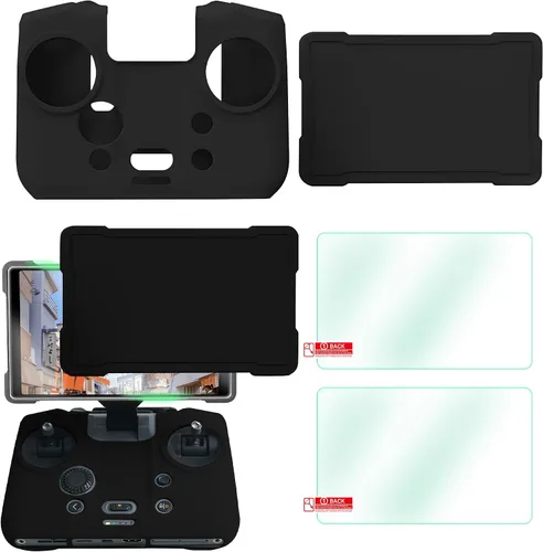 Vista 8 de Craznick RC Pro 2 Funda protectora de silicona - Protector de pantalla de control remoto 2 en 1, funda de protección de silicona transparente HD