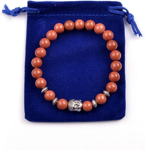 Vista 2 de Joya brazalete con gemas redondas de 8 mm, brazalete para los chacras, regalo de cumpleaños