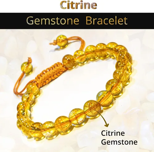 Vista 10 de Adjustable Crystal Bracelet – Gemstone Bead Bracelet with Adjustable Macrame String – Chic Gemstone Bracelet for Men and Women – 8mm Round Healing