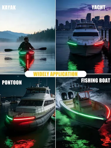 Vista 6 de YM E-Bright 4 piezas de luces de navegación para barco de 12 pulgadas, luces LED marinas de 12 V, luces IP68 impermeables para barcos, pontón, jon