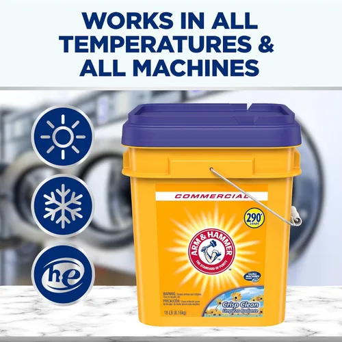 Vista 3 de Arm & Hammer detergente en polvo para la ropa, Crisp Clean, cubo de 18 libras