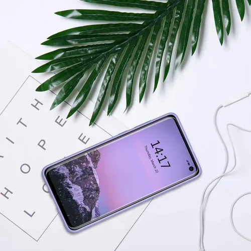 Vista 7 de Funda compatible con Galaxy S10, forro de tela de microfibra de silicona líquida, cubierta de cuerpo completo con protección de pantalla y cámara