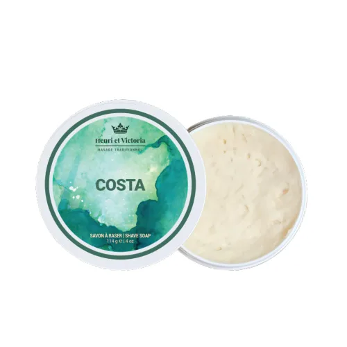 Vista 5 de Henri et Victoria Jabón de afeitar tradicional para hombres Fragancia Amande Afeitado suave, enjabona bien, aroma de larga duración Hecho