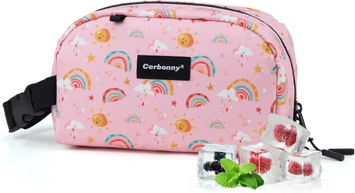 Vista 10 de Cerbonny Pequeña bolsa refrigeradora, bolsa de almuerzo congelable para niños y adultos, pequeña bolsa aislada, mini bolsa portátil para aperitivos