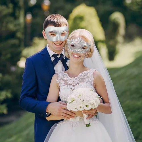 Vista 7 de Lusy DM Couple Masquerade Masks Venetian Party Mask Mardi Gras Mask Halloween Costume Mask for Couples Women Men
