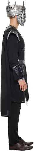Vista 5 de EraSpooky Disfraz de esqueleto de rey para hombre, disfraz de caballero oscuro para Halloween
