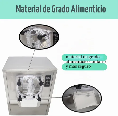 Vista 3 de Máquina comercial de helado duro para servir helados duros de acero inoxidable con panel de operación inteligente 25-30L/H Máquina de helado