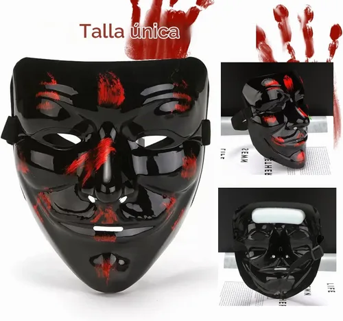 Vista 2 de Máscara V for Vendetta de hackers anónimos para fiestas de disfraces de cosplay