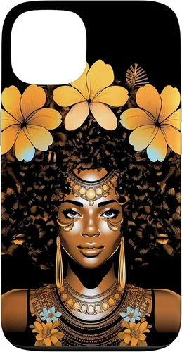 Vista 7 de iPhone 12 mini Orquídeas Afro Afro Orquídeas Flor Corona Negro Orgullo Caso