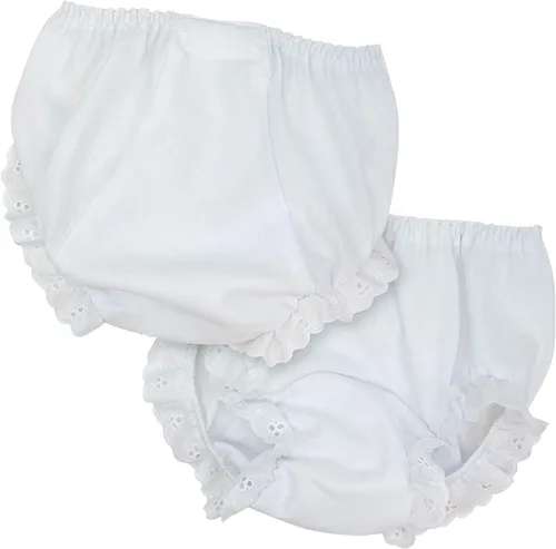 Vista 3 de I.C. Collections - Bloomers para pañales de doble asiento, color blanco