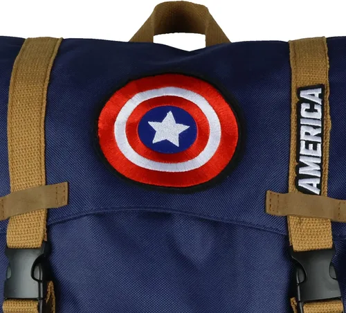 Vista 3 de Marvel Capitán América Flaptop Mochila Bordado Logo Design Tech Laptop Tote