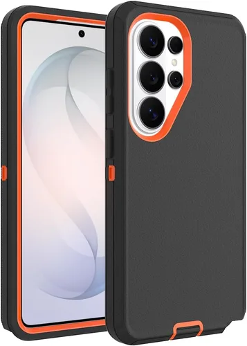 Vista 29 de Funda WOGROO para Galaxy Note 8, funda protectora resistente a caídas y golpes de grado pesado y resistente para Samsung Galaxy Note 8, Negro+Naranja
