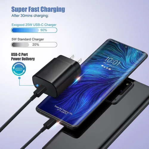 Vista 3 de Cargador USB-C de carga súper rápida de 25 W para Samsung Galaxy A17/A16/A15 5G SM-A166 SM-A165 SM-A156 SM-A155 Android Phone Tipo C Cable de carga