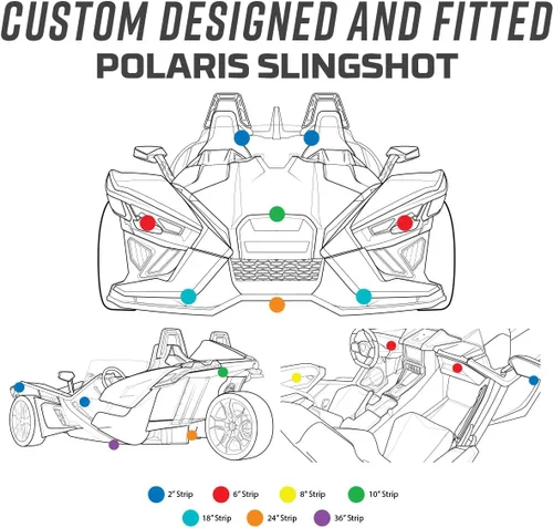 Vista 7 de LEDGlow Kit de iluminación LED de neón de 32 piezas Bluetooth avanzado de millones de colores, compatible con Polaris Slingshot, aplicación