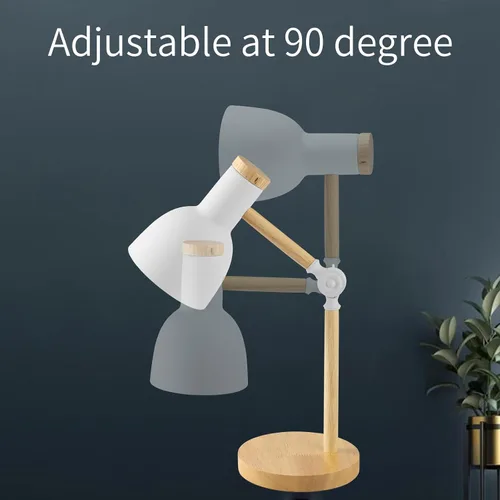 Vista 3 de Lámpara de mesa Himmel, lámpara de mesa de madera ajustable, lámpara de escritorio para niños para recámara, sala de estar, lámpara de lectura