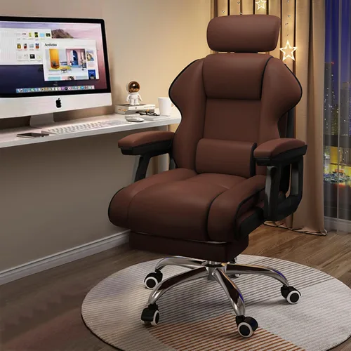Vista 9 de Silla ejecutiva para computadora, silla de escritorio para oficina en casa, ángulo ajustable, ergonómica, de altura ajustable, sillas de piel