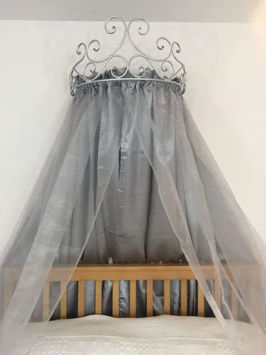 Vista 11 de OctoRose Dosel Corona de Pared de Metal para Cama - Decoración de Pared Corona Antigua con Varillas y Herrajes Incorporados - para Sobre Camas