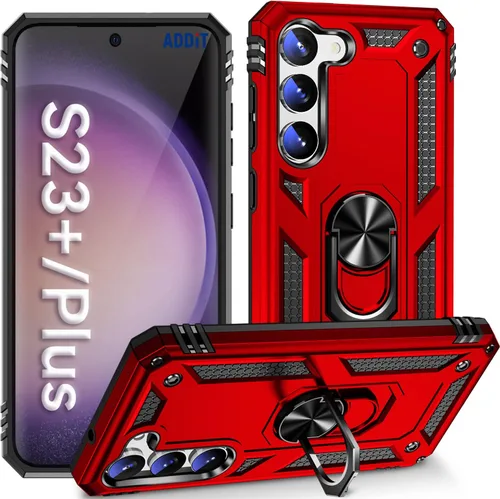 Vista 16 de ADDIT Funda S23 para Samsung Galaxy S23 de 6.1 pulgadas, con anillo de soporte, soporte ajustable, grado militar, protección resistente, a prueba