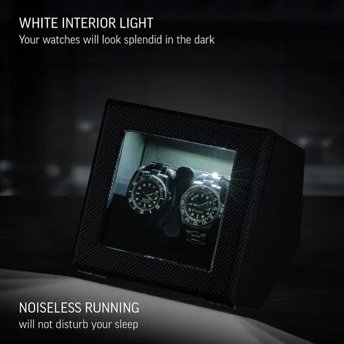 Vista 6 de Enrollador de reloj doble con luz LED, 15 modos de bobinado y opción automática de parada de motor