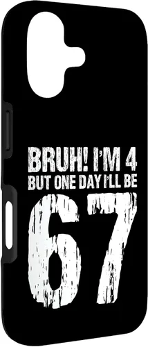 Vista 3 de Bruh I'm 4 But One-Day I'll Be 67 Retro 4th Birthday Kids Case for iPhone 17