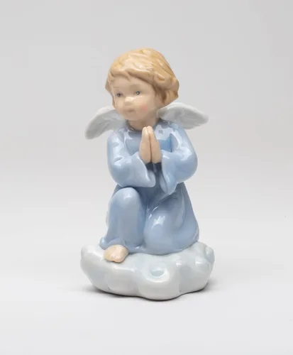 Vista 2 de Cosmos Gifts 10424 - Figura inspiradora de porcelana fina con ángel, 4 1/4 pulgadas