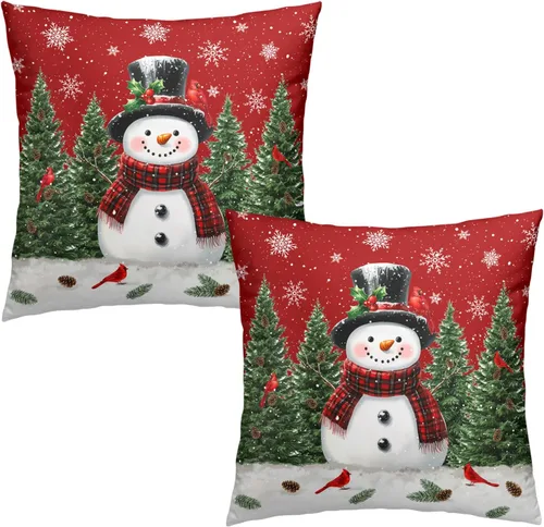 Vista 40 de Juego de 2 fundas de almohada patrióticas para exteriores, diseño de estrellas azules del 4 de julio, 16 x 16 pulgadas, fundas de almohada