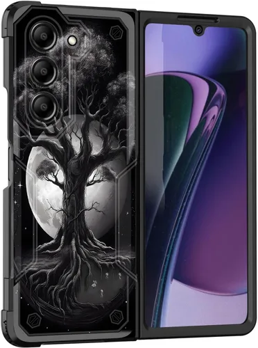 Vista 34 de Funda para Galaxy Z Fold 5 5G 2023, doble capa, protección contra caídas de grado militar de 10 pies, antideslizante, resistente a prueba de golpes