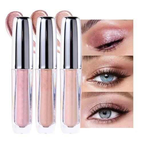 Vista 21 de Sombra de ojos líquida de una sola sombra, maquillaje líquido de ojos mate y brillante, larga duración, impermeable, a prueba de manchas, alto 01#