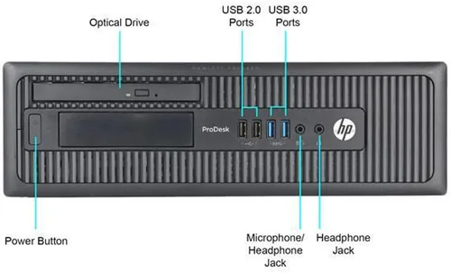 Vista 3 de HP Computadora de escritorio 600 G1 ProDesk de factor de forma pequeño SFF PC, Intel Quad Core i5 de hasta 3.60 GHz, disco duro RAM de 8 GB de 500