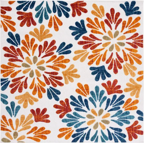 Vista 17 de SAFAVIEH Cabana Collection CBN800F - Alfombra decorativa floral para interiores y exteriores, no desprende pelusa, fácil de limpiar, 2 x 4 pies
