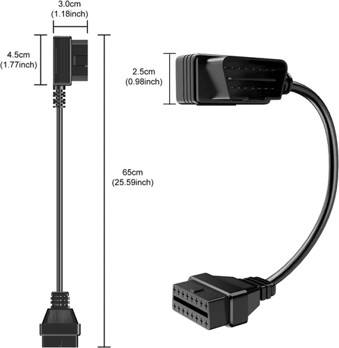 Vista 7 de Foxwell NT726 OBD2 escáner y OBDII 16 Pin extensión de diagnóstico Convertir cable, todo el sistema lector de código herramienta de diagnóstico