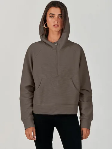 Vista 9 de ANRABESS Half Zip Sweatshirts Cropped Hoodies Fleece Womens Quarter Zip Up Pullover Sweaters Fall Outfits 2023 Winter Clothes