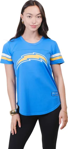 Vista 11 de Ultra Game Women's NFL Official Soft Mesh Varsity Stripe T-Shirt