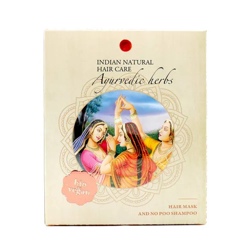 Vista 2 de Polvo de hierbas ayurvédicas - Mascarilla para el cabello y champú suave - Orgánico fresco y puro - 7 onzas - Indian Natural Hair Care