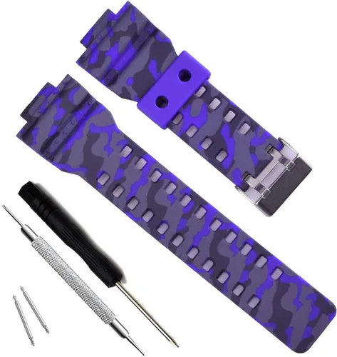 Vista 22 de My Time OliBoPo - Correa de repuesto de resina natural para reloj Casio G-Shock GD120/GA-100/GA-110/GA-100C