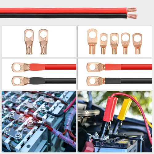Vista 4 de MECCANIXITY Cable eléctrico 10AWG 20ft 2468 Cable eléctrico Cable de PVC Cable de cobre rojo negro Cable para tiras LED Lámparas Iluminación