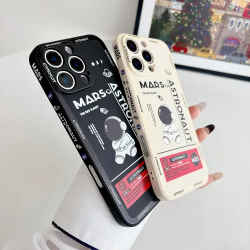 Vista 4 de Yonds Queen Funda Bonita para iPhone 7 Plus / 8 Plus, Diseño Genial de Cohete Espacial de Astronauta de Dibujos Animados Elegante Parachoques