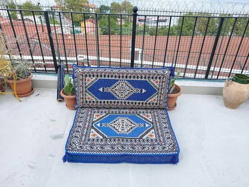 Vista 3 de arabicsofa Sofá de piso pequeño - Sofá modular turco hecho a mano con asientos bajos estilo Majlis