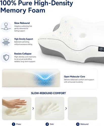 Vista 4 de Almohada cervical para el cuello - Almohada para la apnea del sueño
