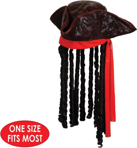 Vista 5 de Beistle Sombrero pirata caribeño con rastas
