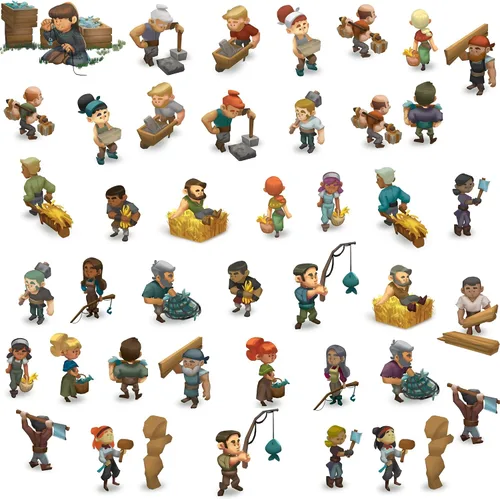 Vista 8 de IELLO: Little Town: Artisans Expansion - Juego de mesa de estrategia, táctico e interactivo, más edificios y objetivos, juego familiar, a partir