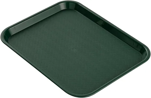 Vista 20 de Restaurantware Bandejas de comida rápida, paquete de 10 bandejas de plástico para cafetería, de 10 x 14 pulgadas, rectangulares verdes, aptas