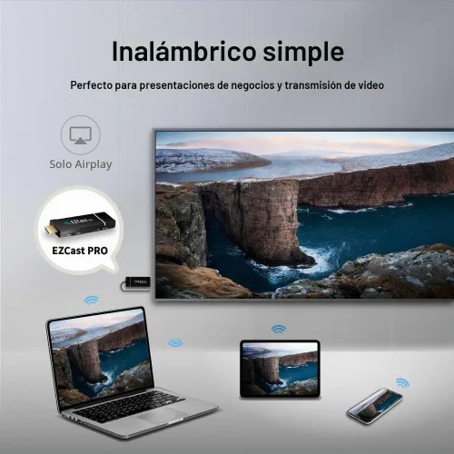 Vista 2 de EZCast Sistema de presentación inalámbrico profesional, receptor de pantalla HDMI, pantalla dividida 4 a 1, WiFi MIMO 2T2R, compatible con AirPlay