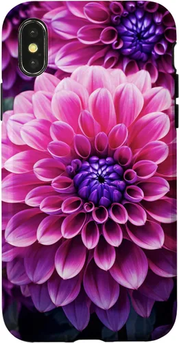 Vista 5 de Dahlia Flower Floral Nature Garden Funda con diseño granate rosa y morado para iPhone 16