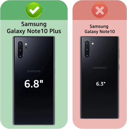 Vista 2 de XcaseBar Funda tipo cartera para Samsung Galaxy Note 10 Plus con cremallera y tarjetero de crédito [bloqueo RFID], funda de piel sintética con tapa