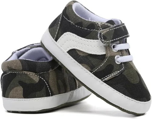 Vista 5 de Tenis de lona para bebés niños y niñas, suela suave, antideslizantes, ligeros, para recién nacidos, para primeros pasos, para cuna de 0 a 18 meses