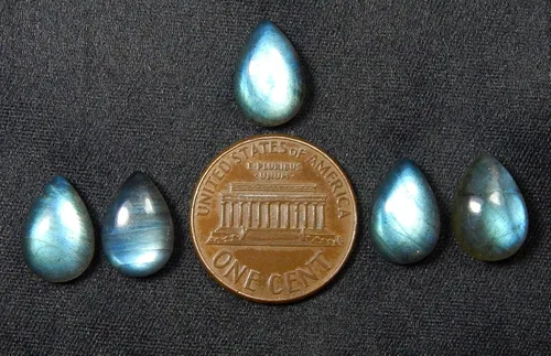 Vista 6 de Myhealingworld Labradorita natural 0.315x0.472 in pera cabujón azul fuego AAA calidad suelta calibrado piedras preciosas para la fabricación