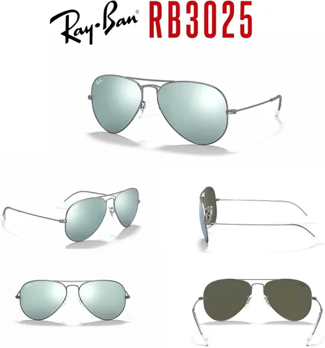 Vista 41 de Ray-Ban RB3025 - Lentes de sol de aviador de metal para hombre y mujer + paquete con kit de cuidado de gafas iWear de diseñador